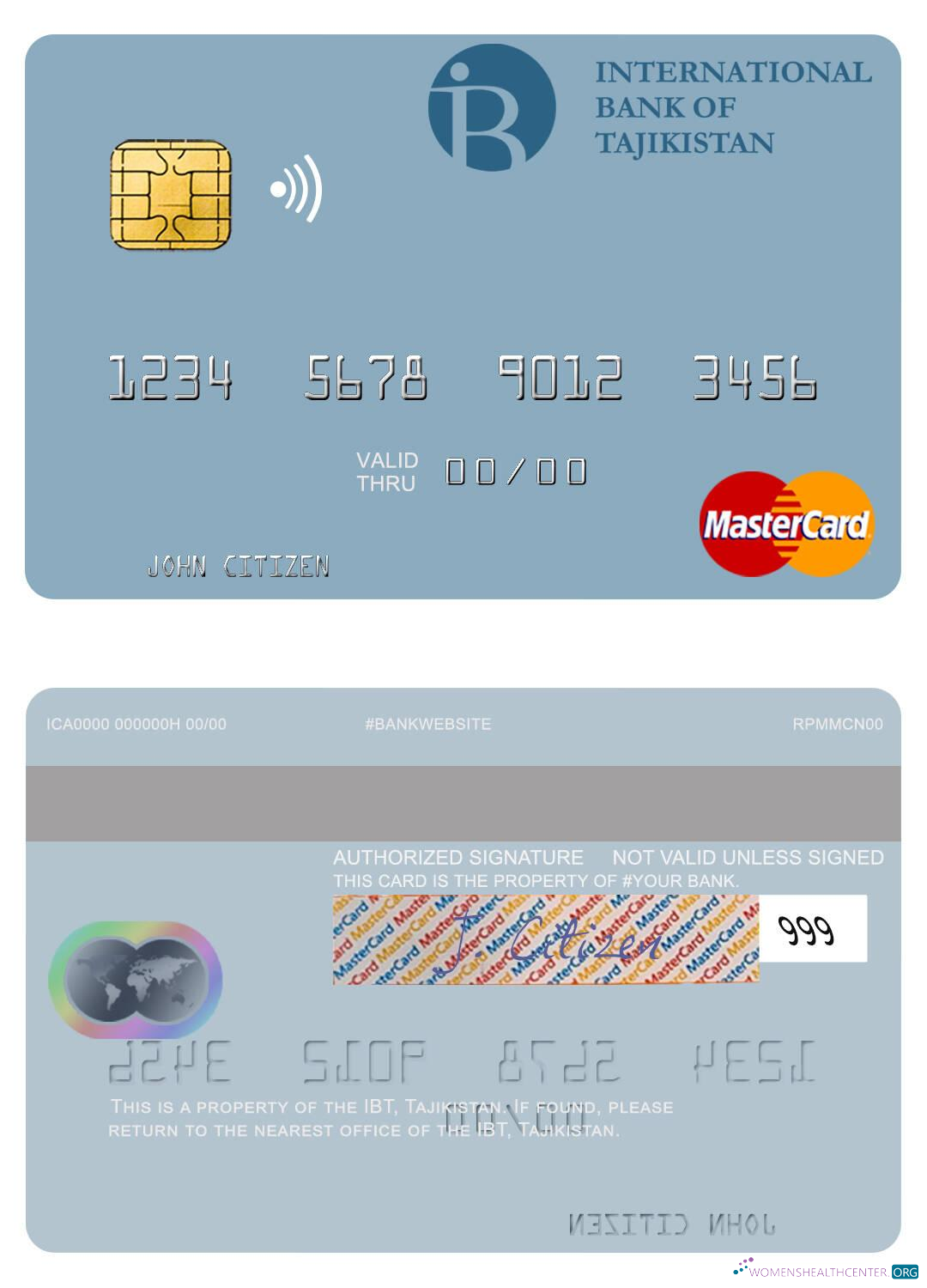 Download Tajikistan IBT mastercard Photoshop template